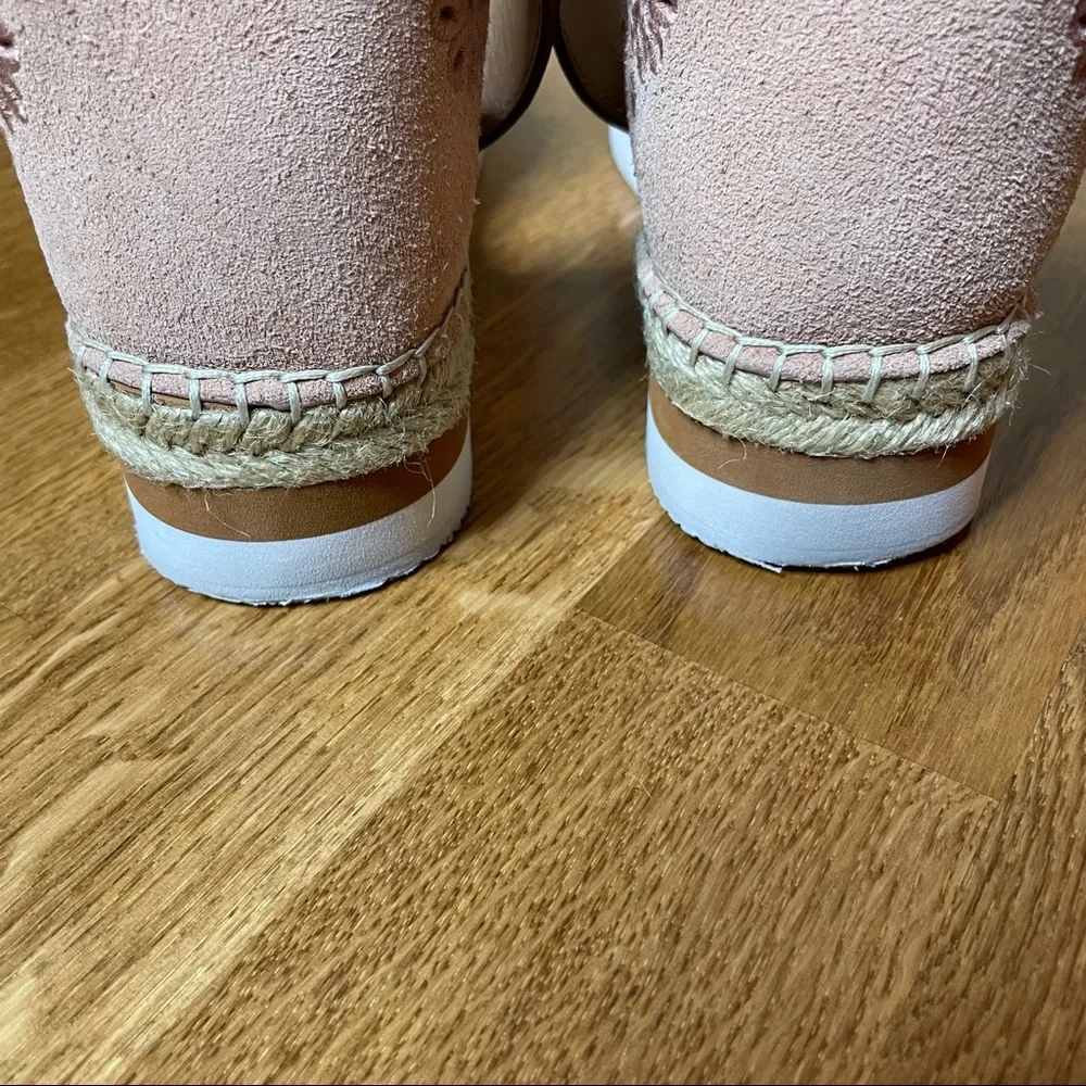 See by Chloe Pink Glyn Floral Laser Cut Espadrille Flat